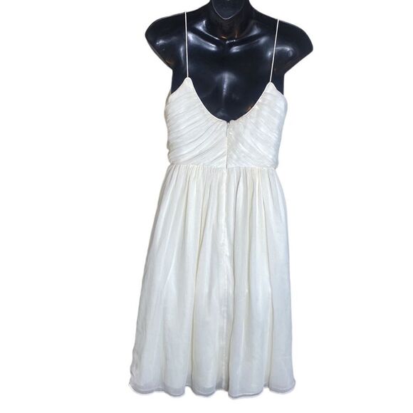 BHLDN hitherto Anthropologie Giselle chiffon dress in cream white winter - Picture 5 of 9